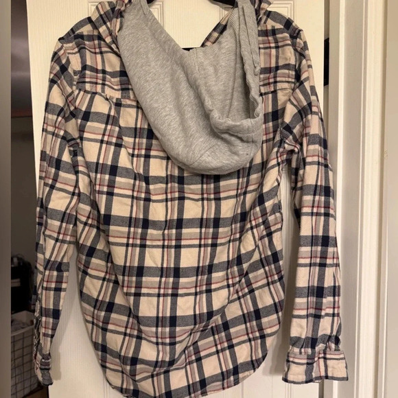 American Eagle flannel hoodie size L - Picture 4 of 6